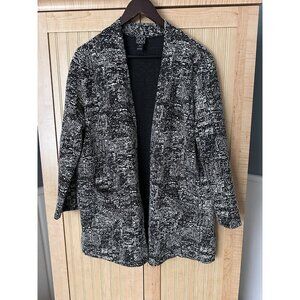 Clara Sun Woo Unstructured Blazer Size XL Oversized Black Relaxed Fit Textured